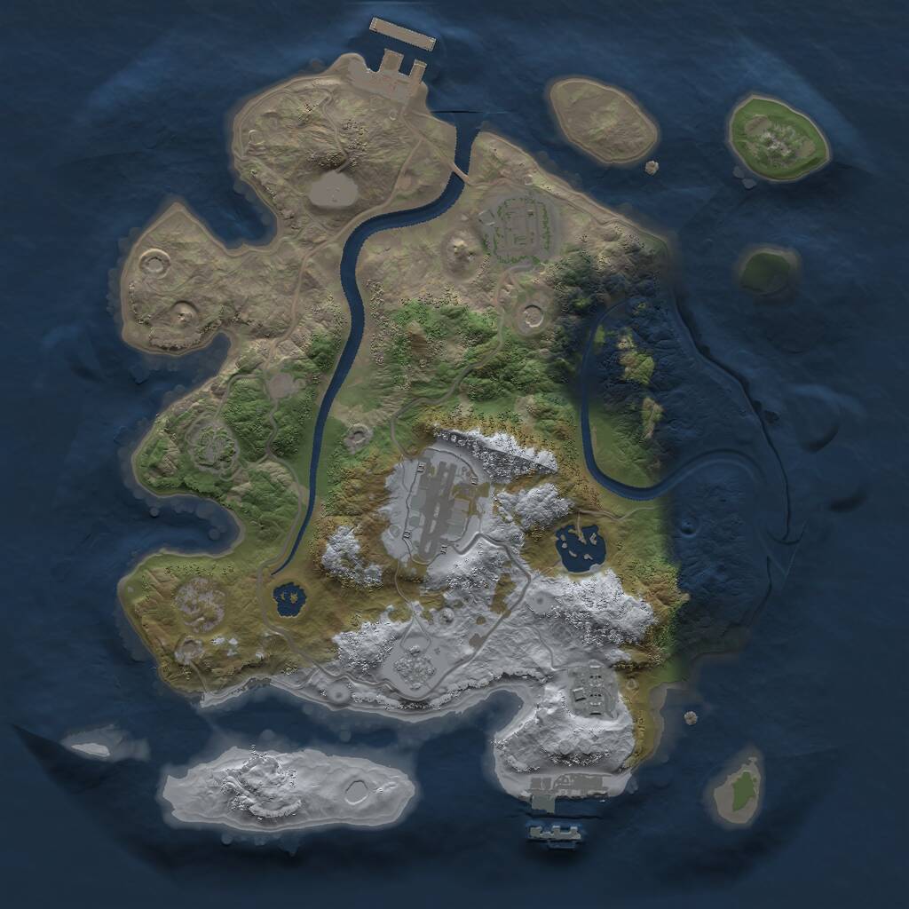 Rust Map: Procedural Map, Size: 2750, Seed: 158077, 10 Monuments