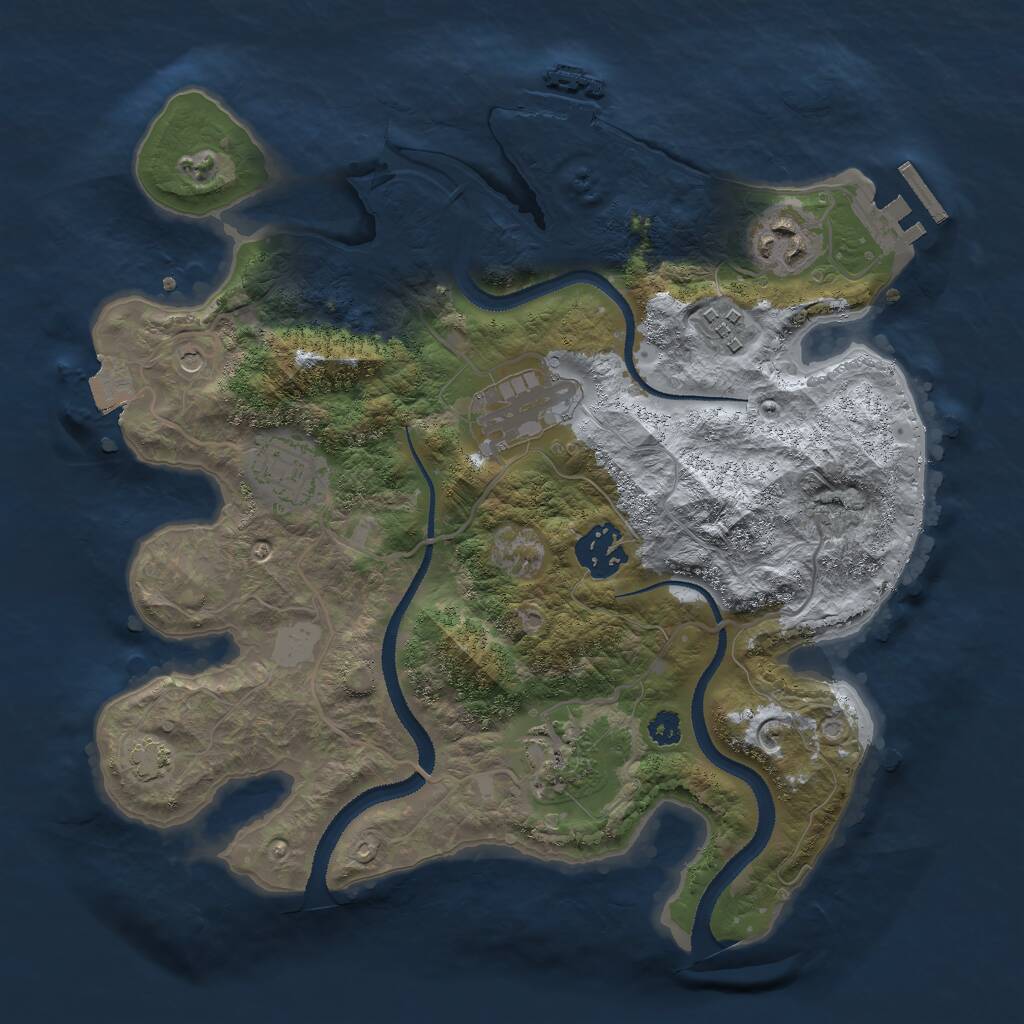 Rust Map: Procedural Map, Size: 3000, Seed: 3125242, 11 Monuments