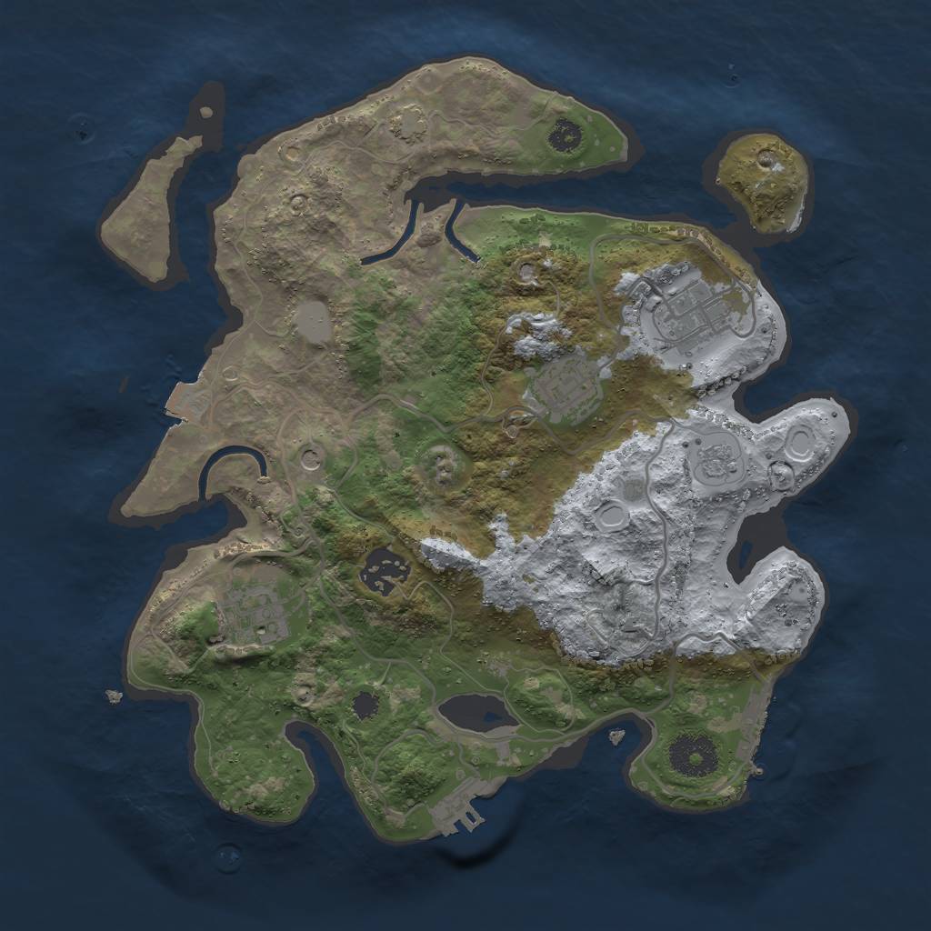 Rust Map: Procedural Map, Size: 3000, Seed: 257364, 12 Monuments