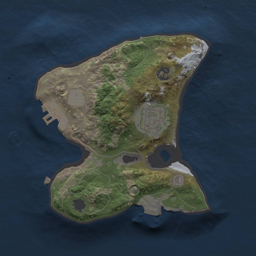 Rust Map: Procedural Map, Size: 1750, Seed: 1155860025, 5 Monuments