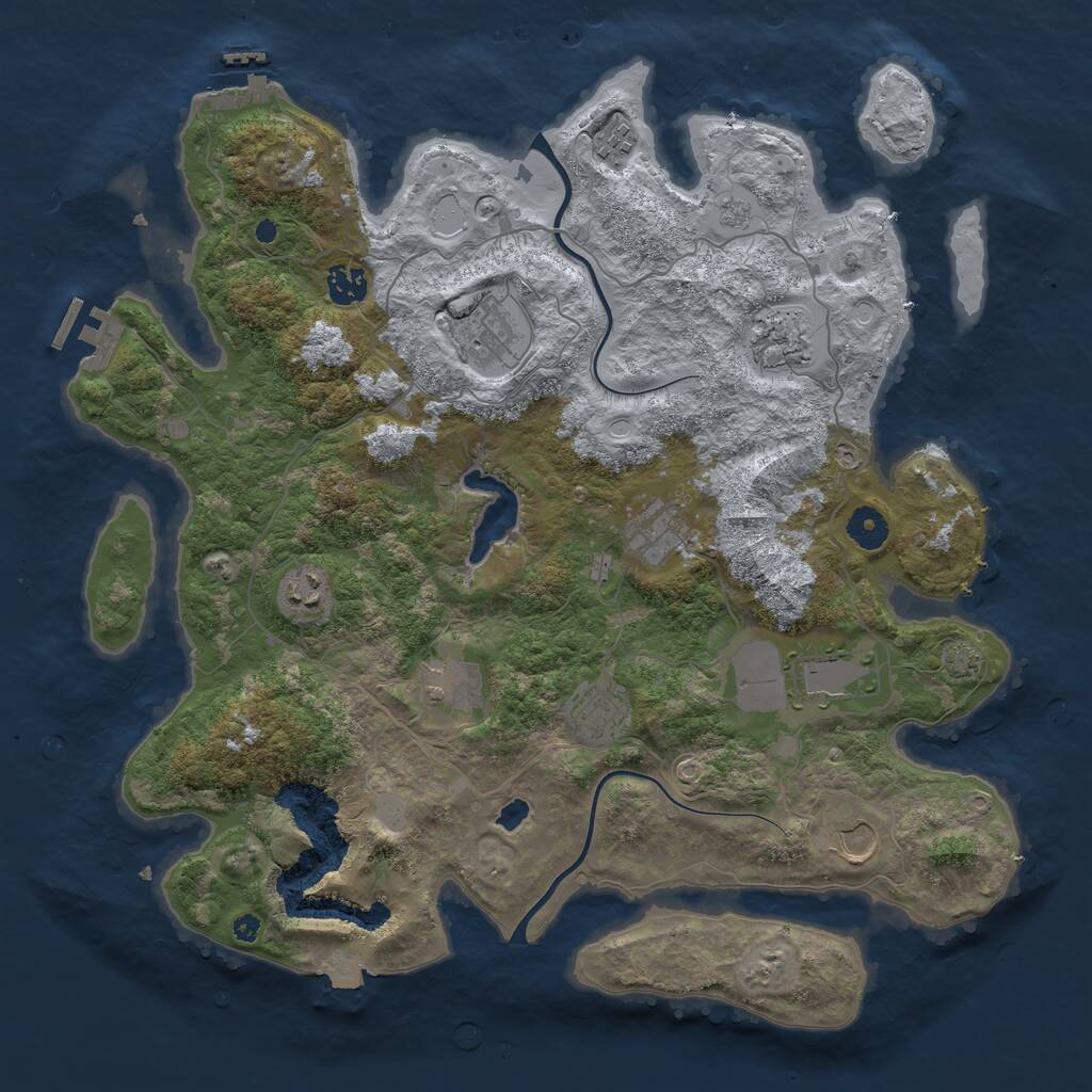 Rust Map: Procedural Map, Size: 4000, Seed: 36342, 15 Monuments