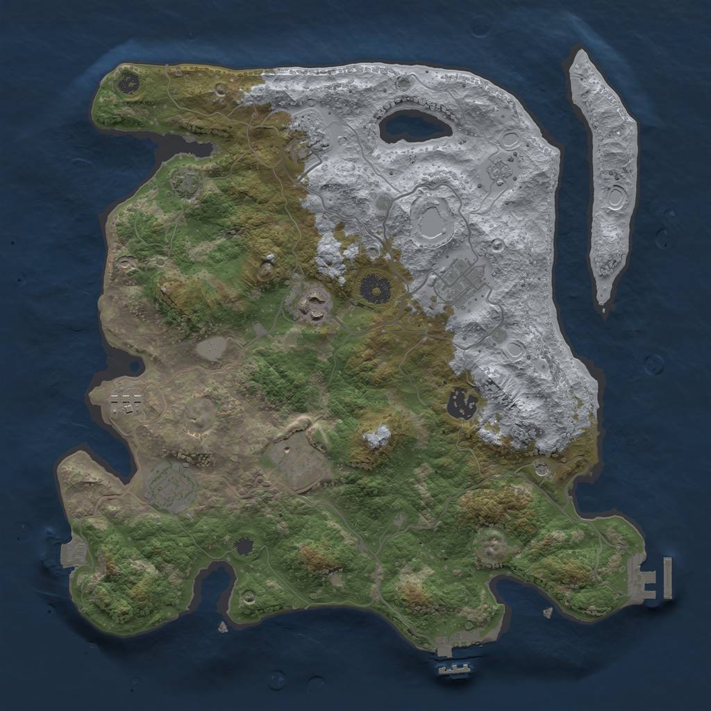 Rust Map: Procedural Map, Size: 3450, Seed: 4299519, 15 Monuments