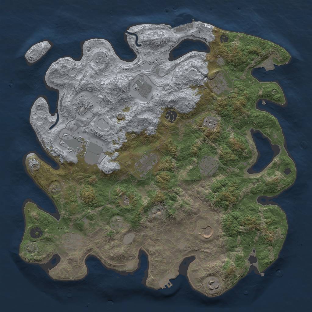 Rust Map: Procedural Map, Size: 3850, Seed: 98994193, 19 Monuments