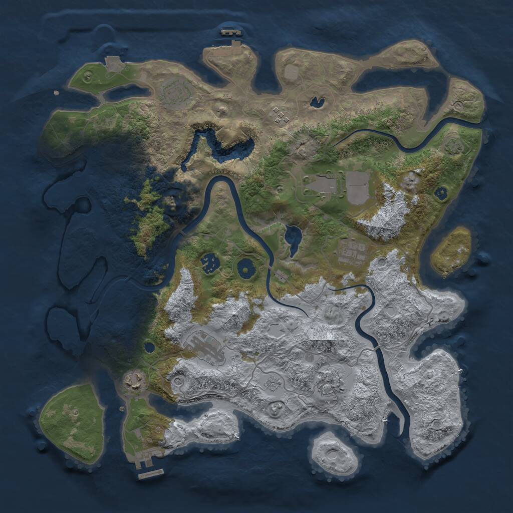 Rust Map: Procedural Map, Size: 4000, Seed: 2029959583, 14 Monuments