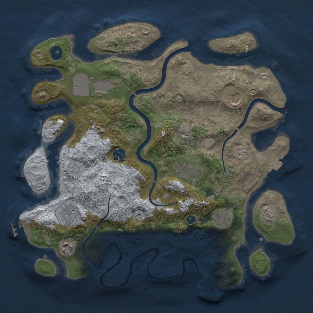Rust Map: Procedural Map, Size: 3600, Seed: 5625384, 14 Monuments