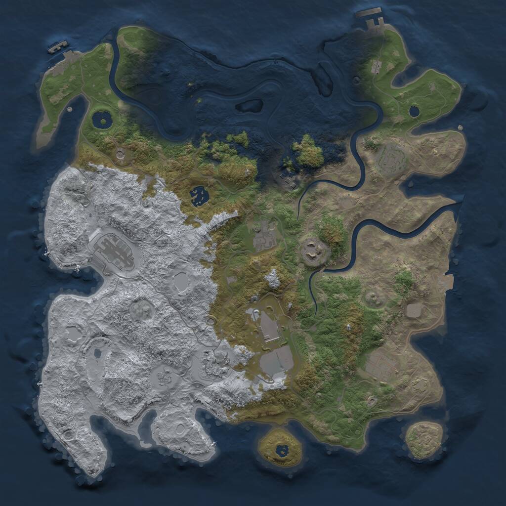 Rust Map: Procedural Map, Size: 3900, Seed: 27422938, 15 Monuments
