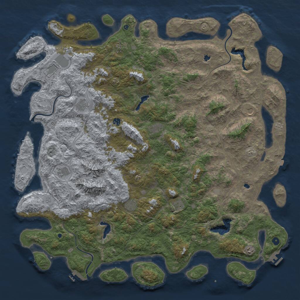 Rust Map: Procedural Map, Size: 6000, Seed: 787878787, 17 Monuments