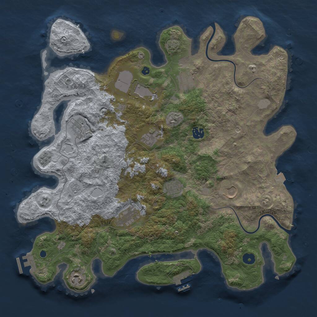 Rust Map: Procedural Map, Size: 3950, Seed: 61819440, 16 Monuments