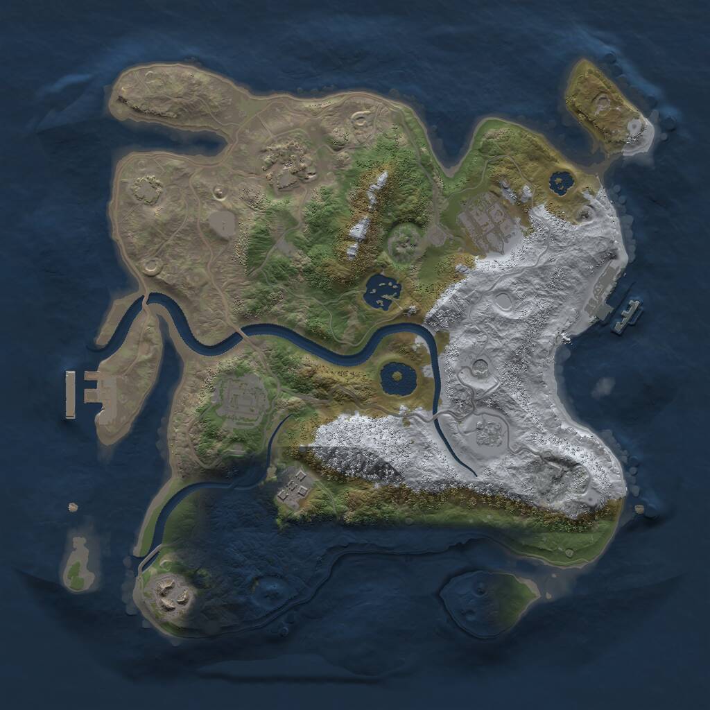 Rust Map: Procedural Map, Size: 3000, Seed: 1320099245, 12 Monuments