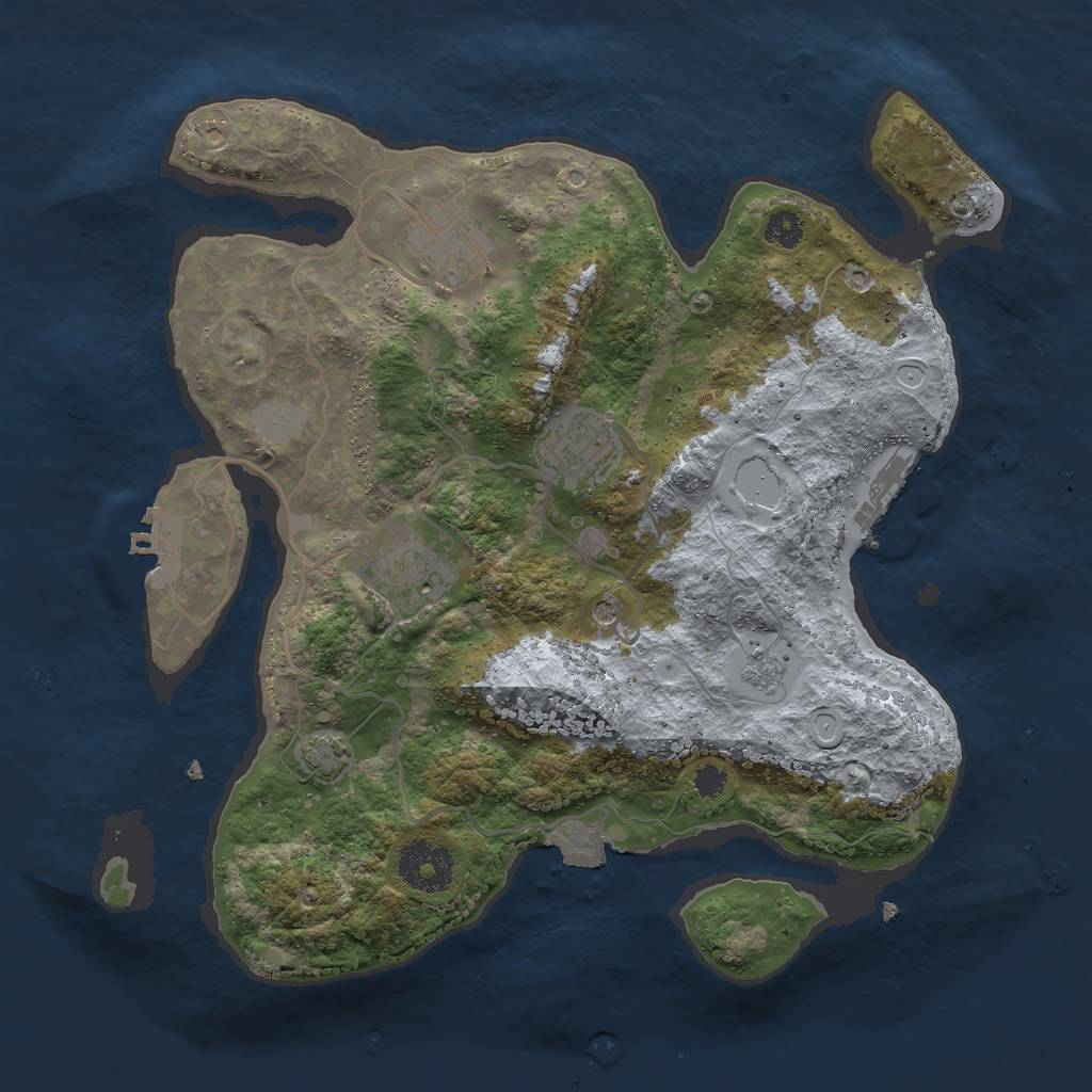 Rust Map: Procedural Map, Size: 3000, Seed: 1320099245, 11 Monuments