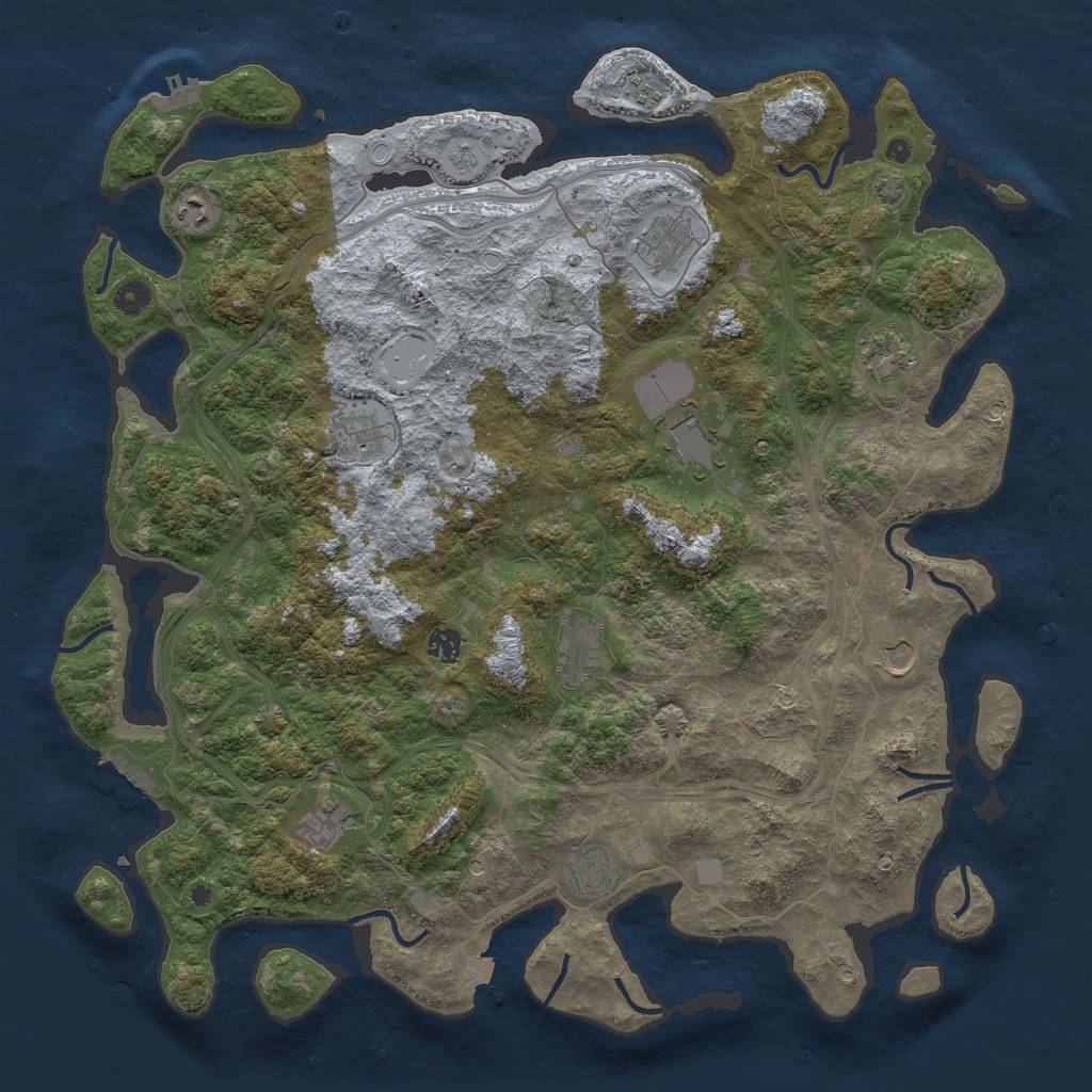 Rust Map: Procedural Map, Size: 4700, Seed: 123456789, 19 Monuments