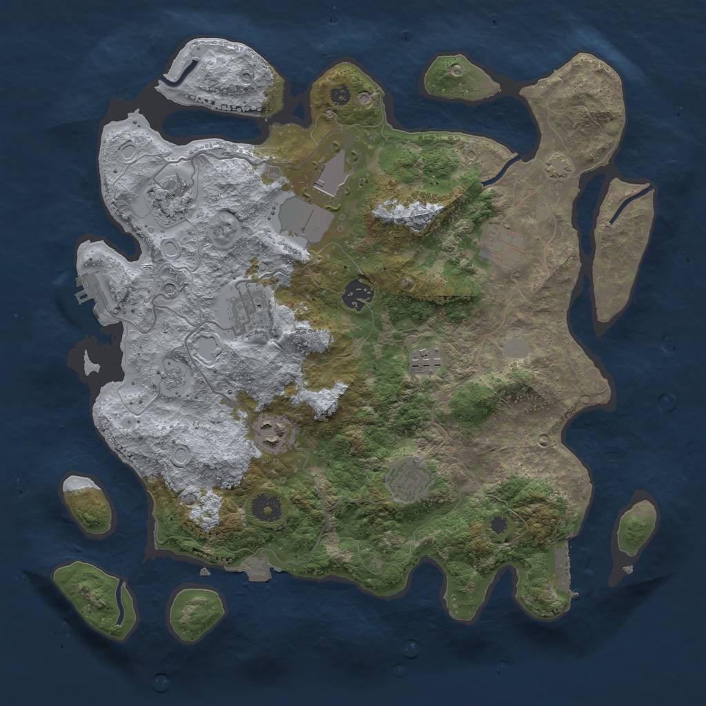 Rust Map: Procedural Map, Size: 3600, Seed: 62365729, 16 Monuments