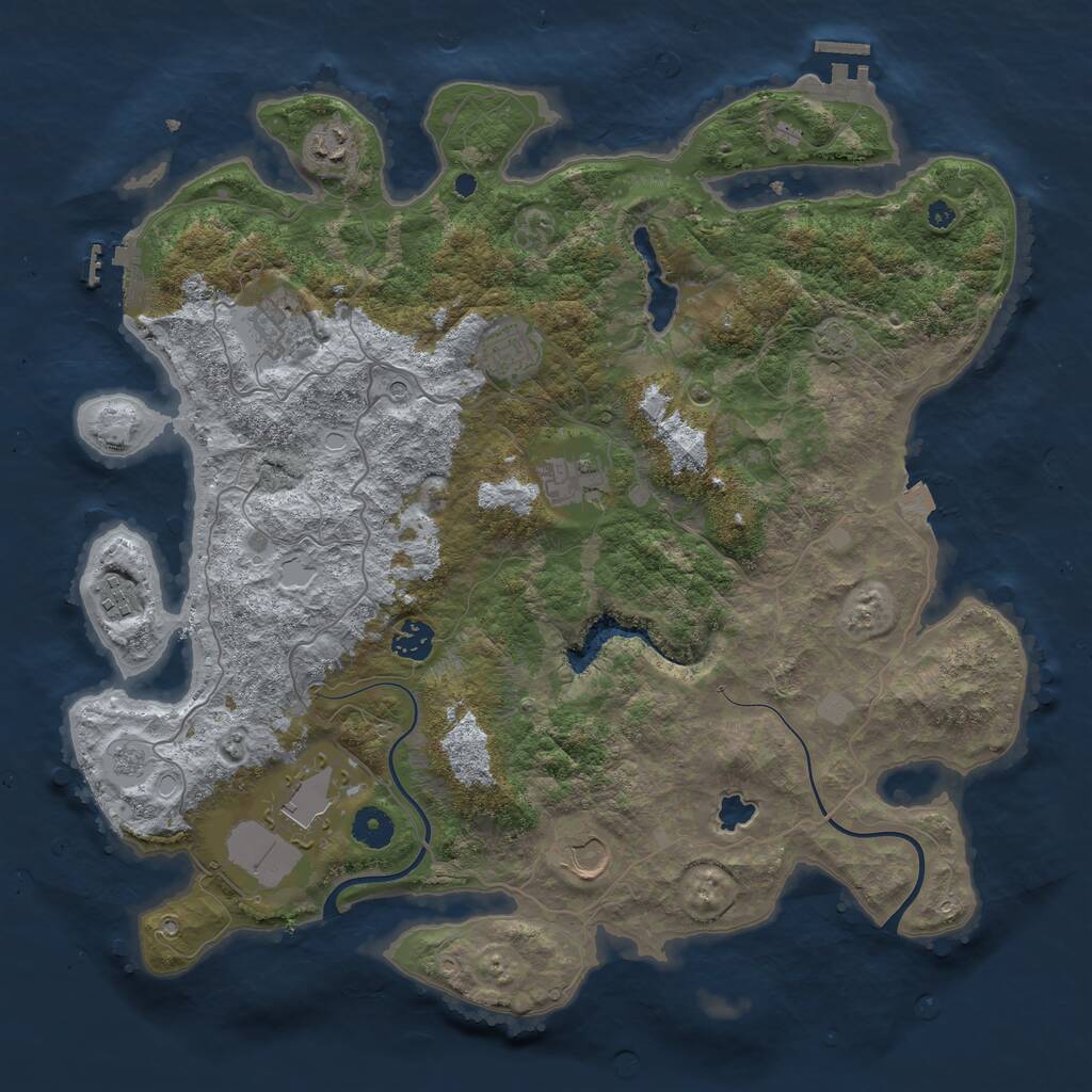 Rust Map: Procedural Map, Size: 4000, Seed: 1546096088, 14 Monuments
