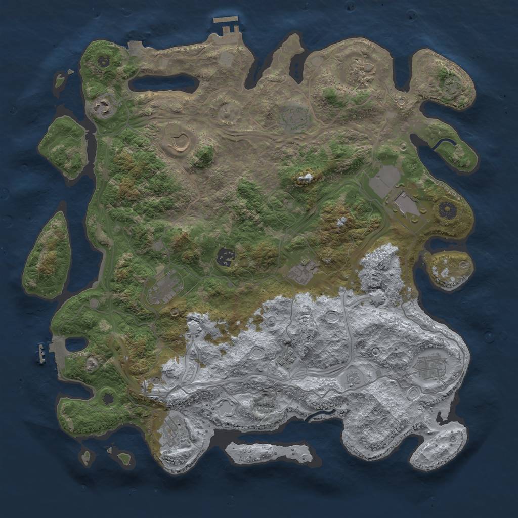 Rust Map: Procedural Map, Size: 4250, Seed: 16051983, 19 Monuments