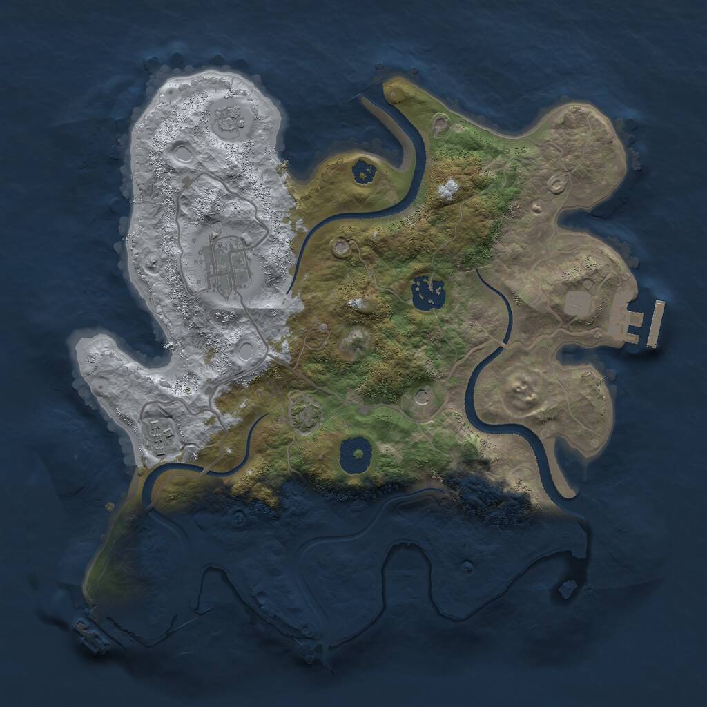 Rust Map: Procedural Map, Size: 3000, Seed: 25203, 9 Monuments