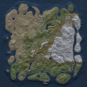 Thumbnail Rust Map: Procedural Map, Size: 4300, Seed: 299070631, 14 Monuments
