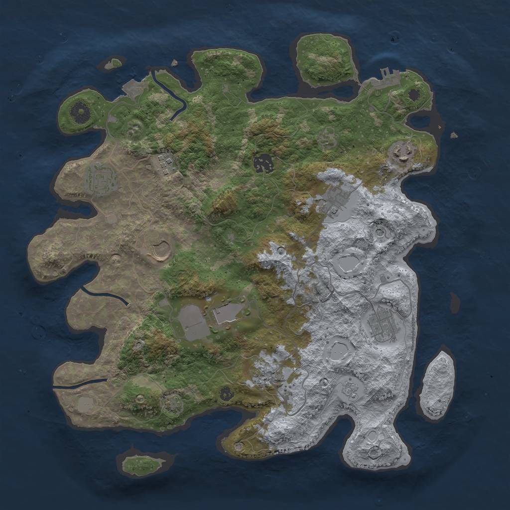 Rust Map: Procedural Map, Size: 3750, Seed: 1631581121, 16 Monuments