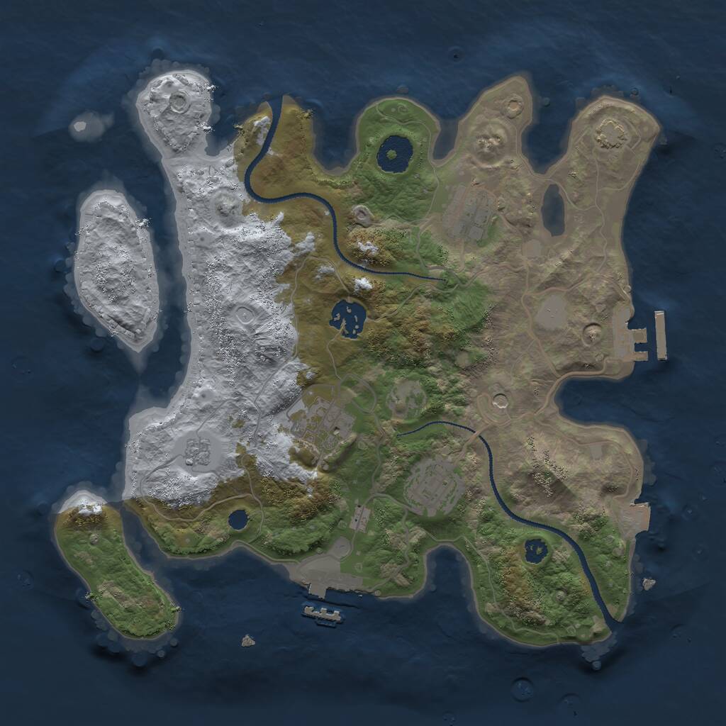 Rust Map: Procedural Map, Size: 3000, Seed: 1668094060, 10 Monuments