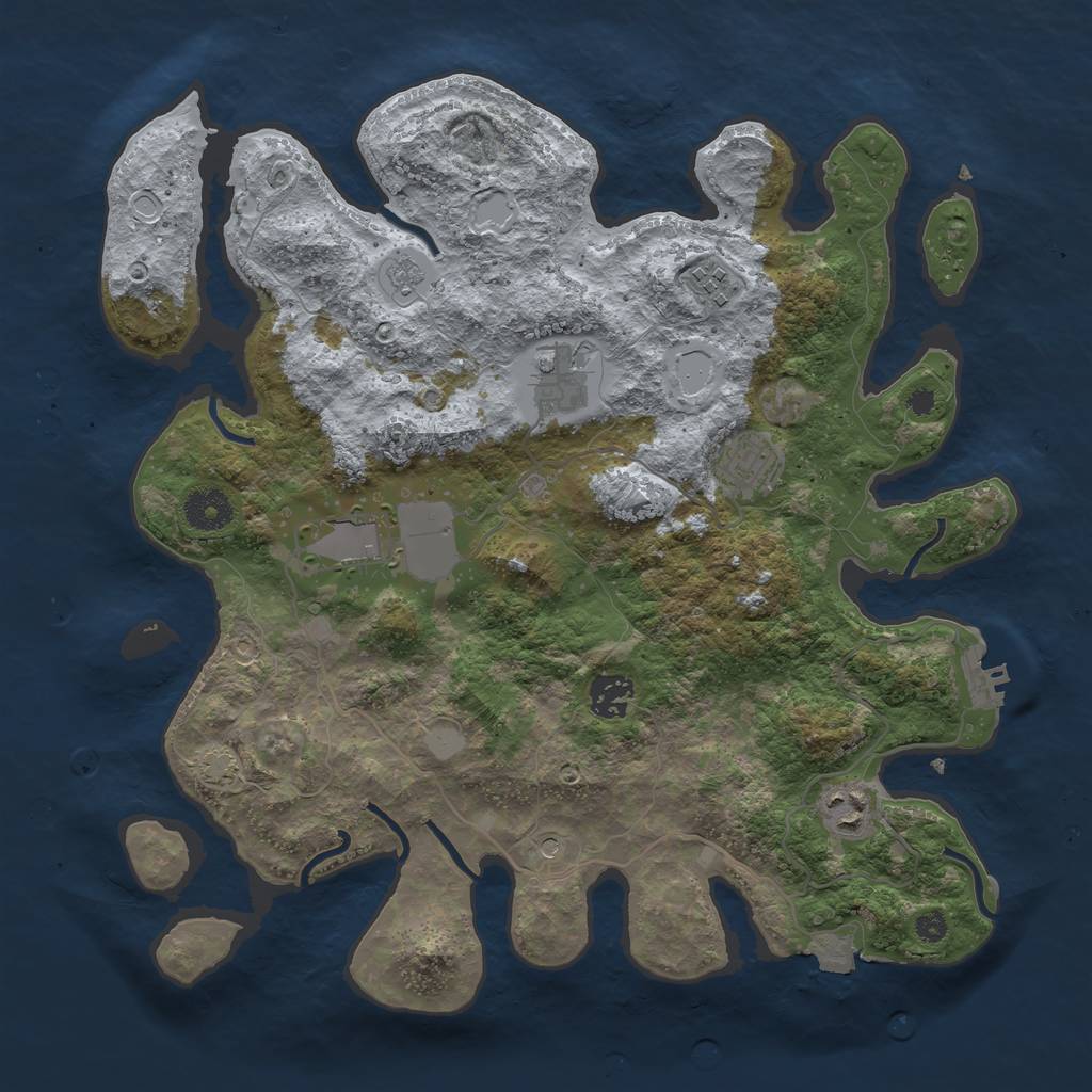 Rust Map: Procedural Map, Size: 3600, Seed: 18753527, 13 Monuments