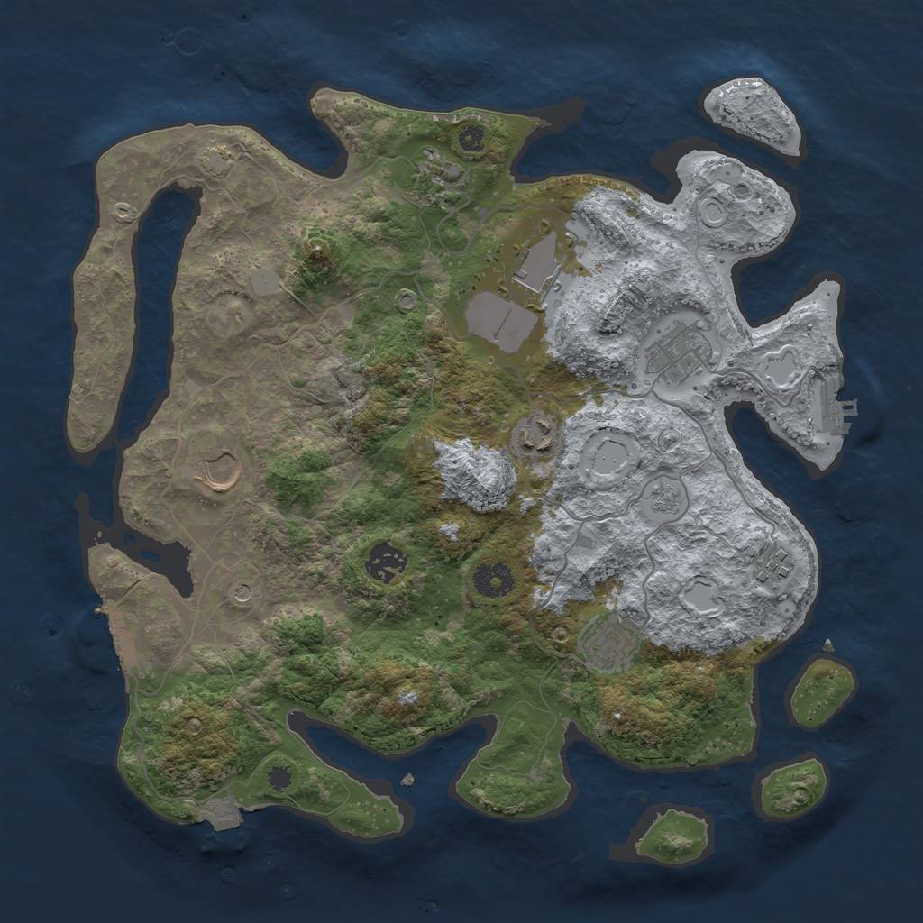 Rust Map: Procedural Map, Size: 3550, Seed: 25456800, 16 Monuments