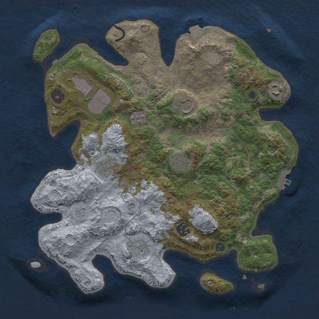 Rust Map: Procedural Map, Size: 3500, Seed: 108751596, 15 Monuments