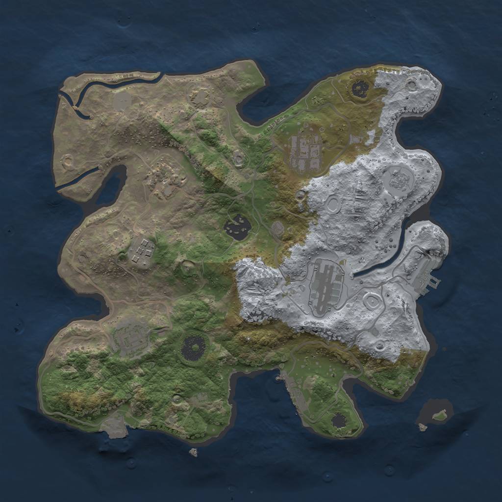 Rust Map: Procedural Map, Size: 3000, Seed: 7040, 13 Monuments