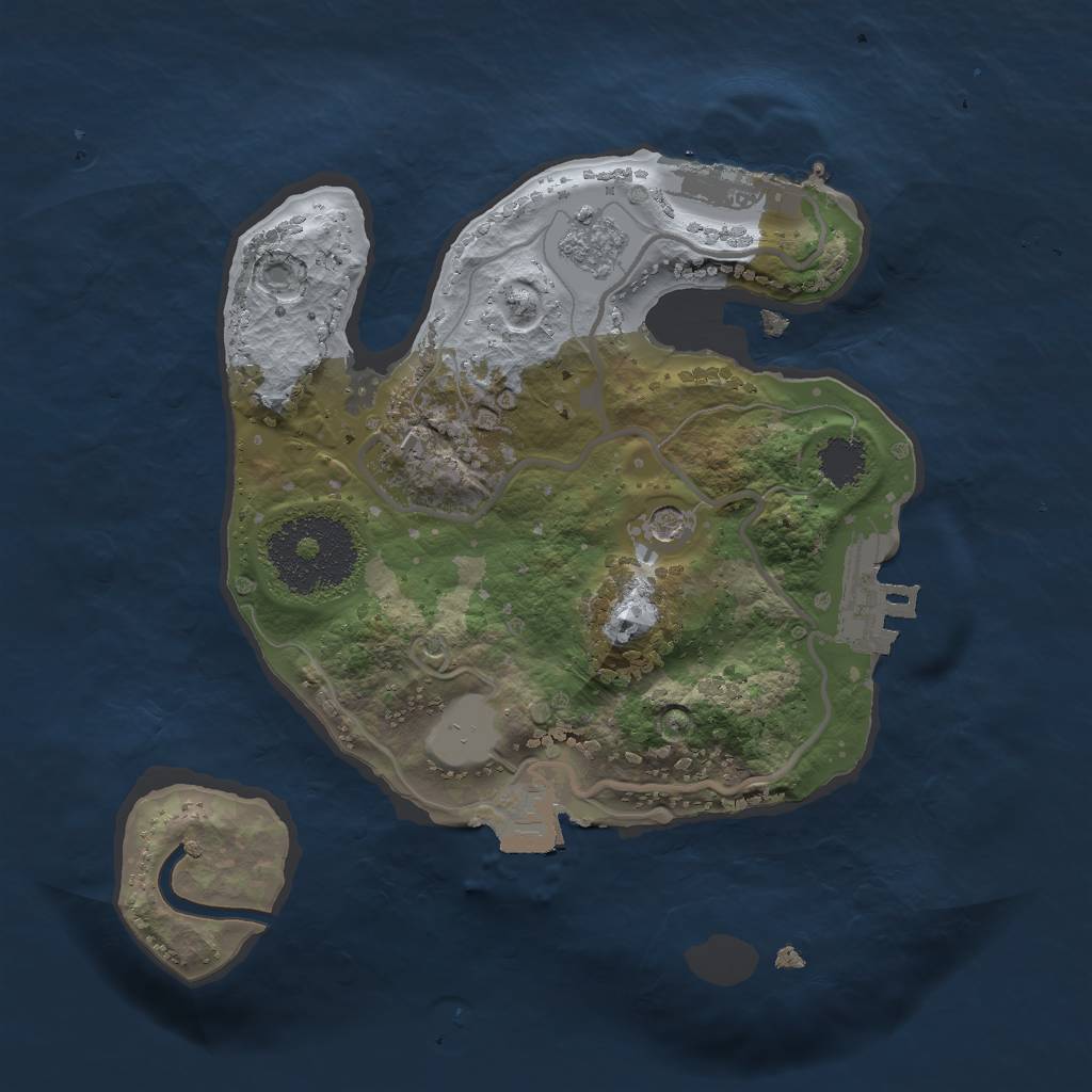 Rust Map: Procedural Map, Size: 2000, Seed: 333333333, 7 Monuments