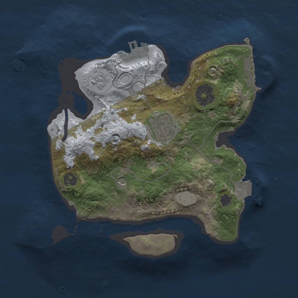 Rust Map: Procedural Map, Size: 2200, Seed: 1860493, 8 Monuments
