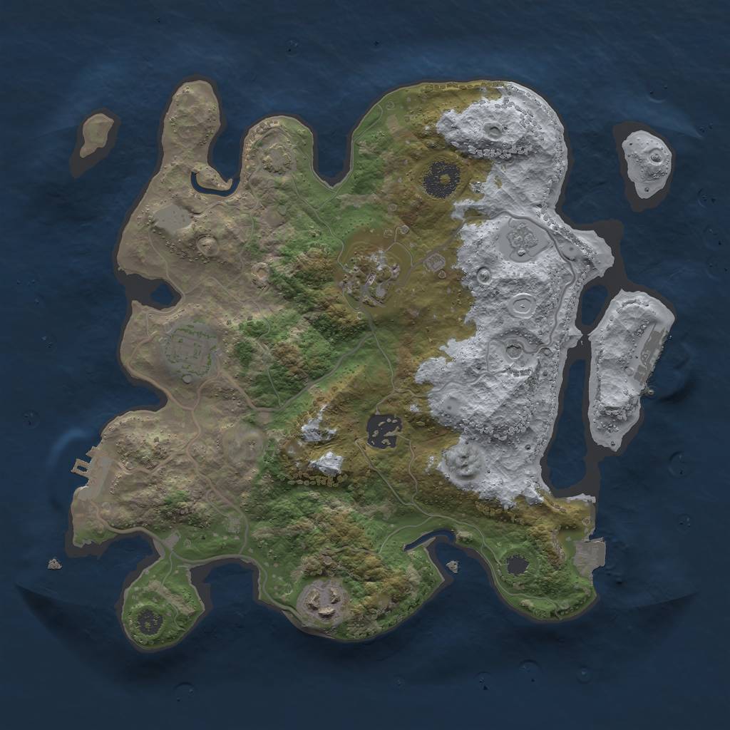 Rust Map: Procedural Map, Size: 3000, Seed: 92275, 12 Monuments