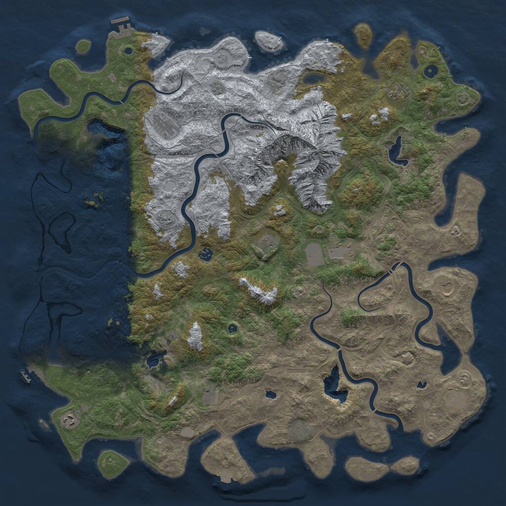 Rust Map: Procedural Map, Size: 5666, Seed: 123456789, 17 Monuments