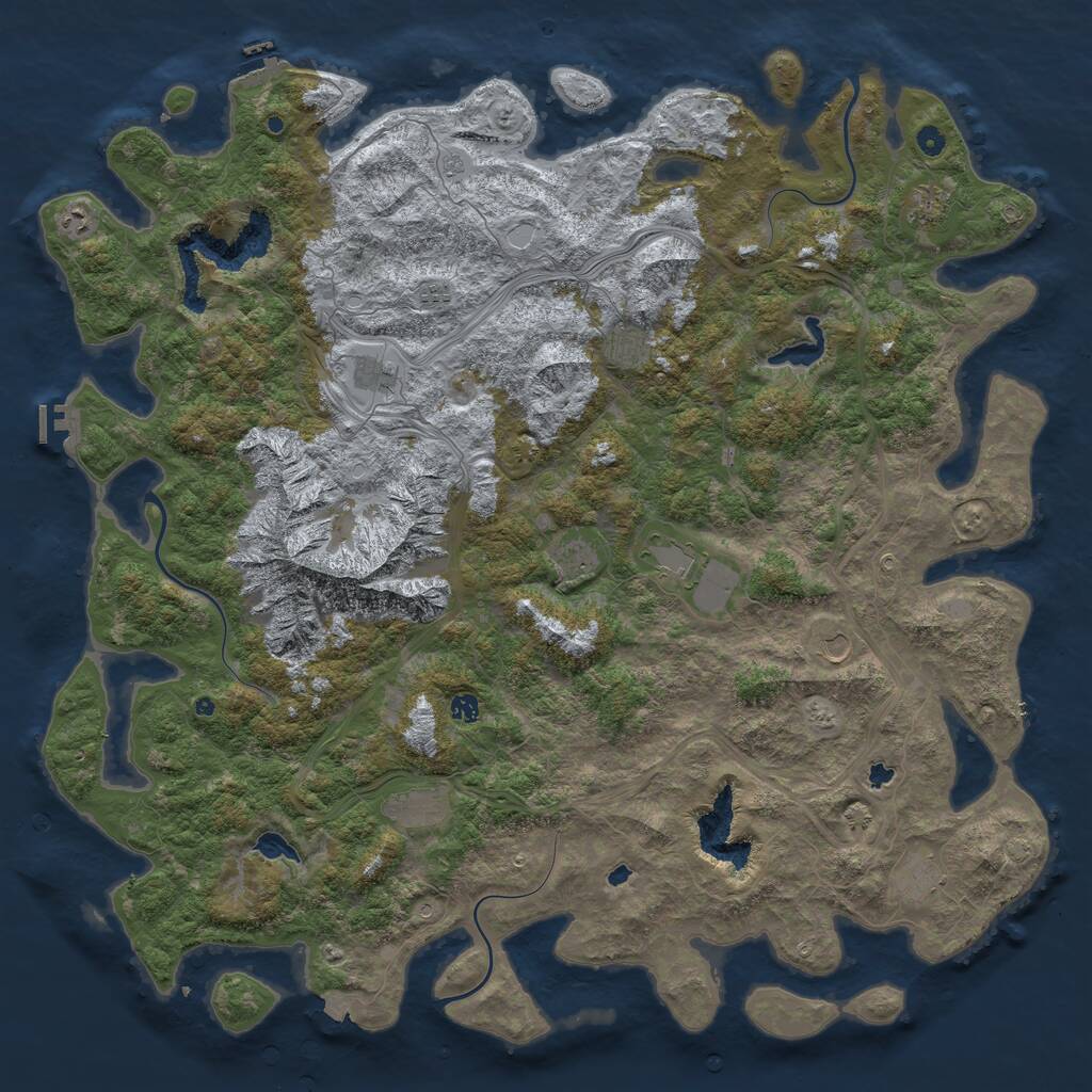 Rust Map: Procedural Map, Size: 5666, Seed: 123456789, 17 Monuments