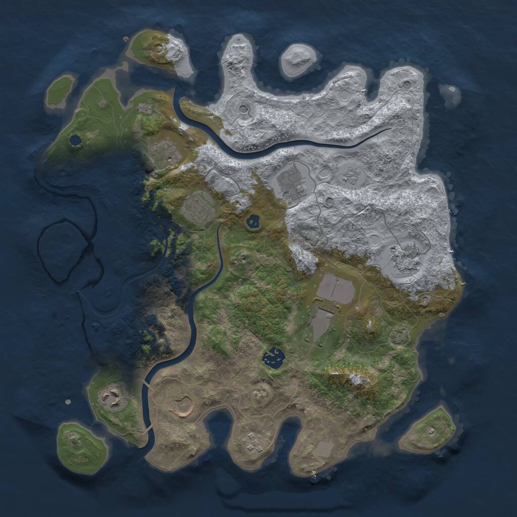 Rust Map: Procedural Map, Size: 3700, Seed: 29144365, 13 Monuments