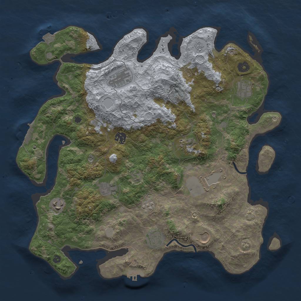 Rust Map: Procedural Map, Size: 3900, Seed: 59005594, 18 Monuments