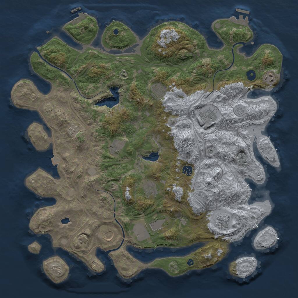 Rust Map: Procedural Map, Size: 4400, Seed: 88041187, 16 Monuments