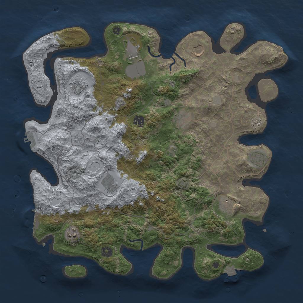 Rust Map: Procedural Map, Size: 4000, Seed: 12707720, 18 Monuments