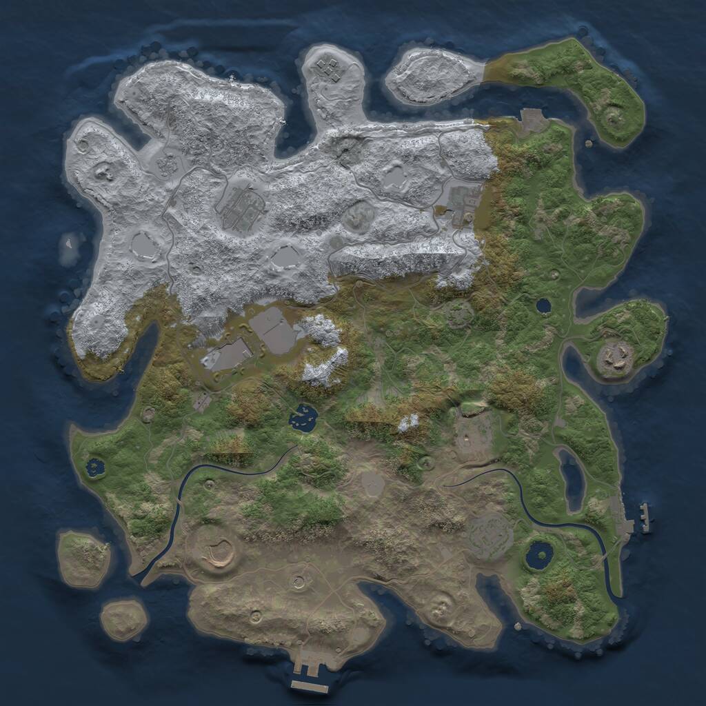 Rust Map: Procedural Map, Size: 3850, Seed: 12337688, 15 Monuments