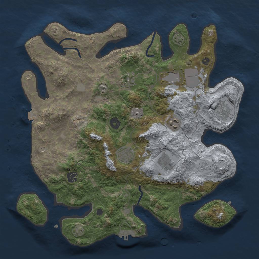 Rust Map: Procedural Map, Size: 3500, Seed: 332113067, 15 Monuments