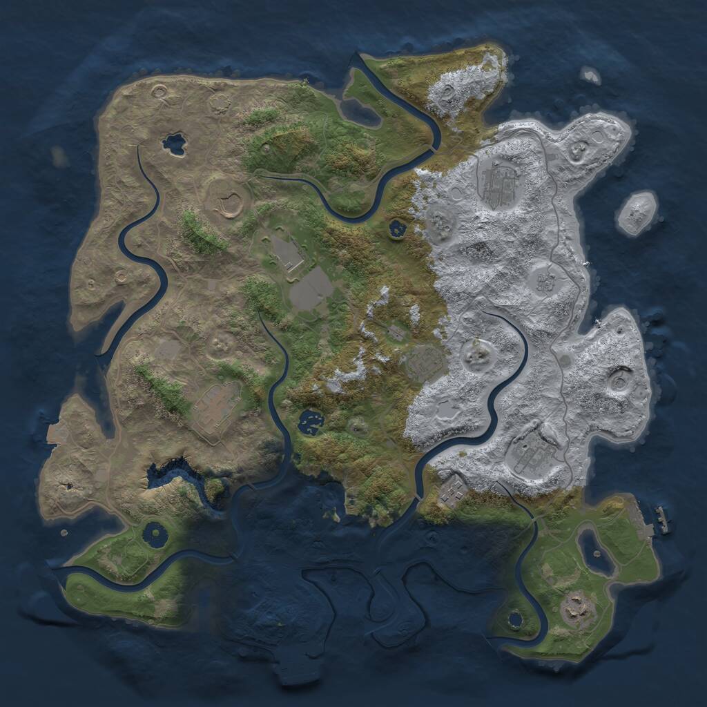 Rust Map: Procedural Map, Size: 4200, Seed: 137833148, 15 Monuments