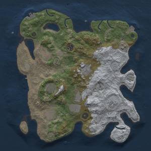 Thumbnail Rust Map: Procedural Map, Size: 3500, Seed: 2129031888, 17 Monuments