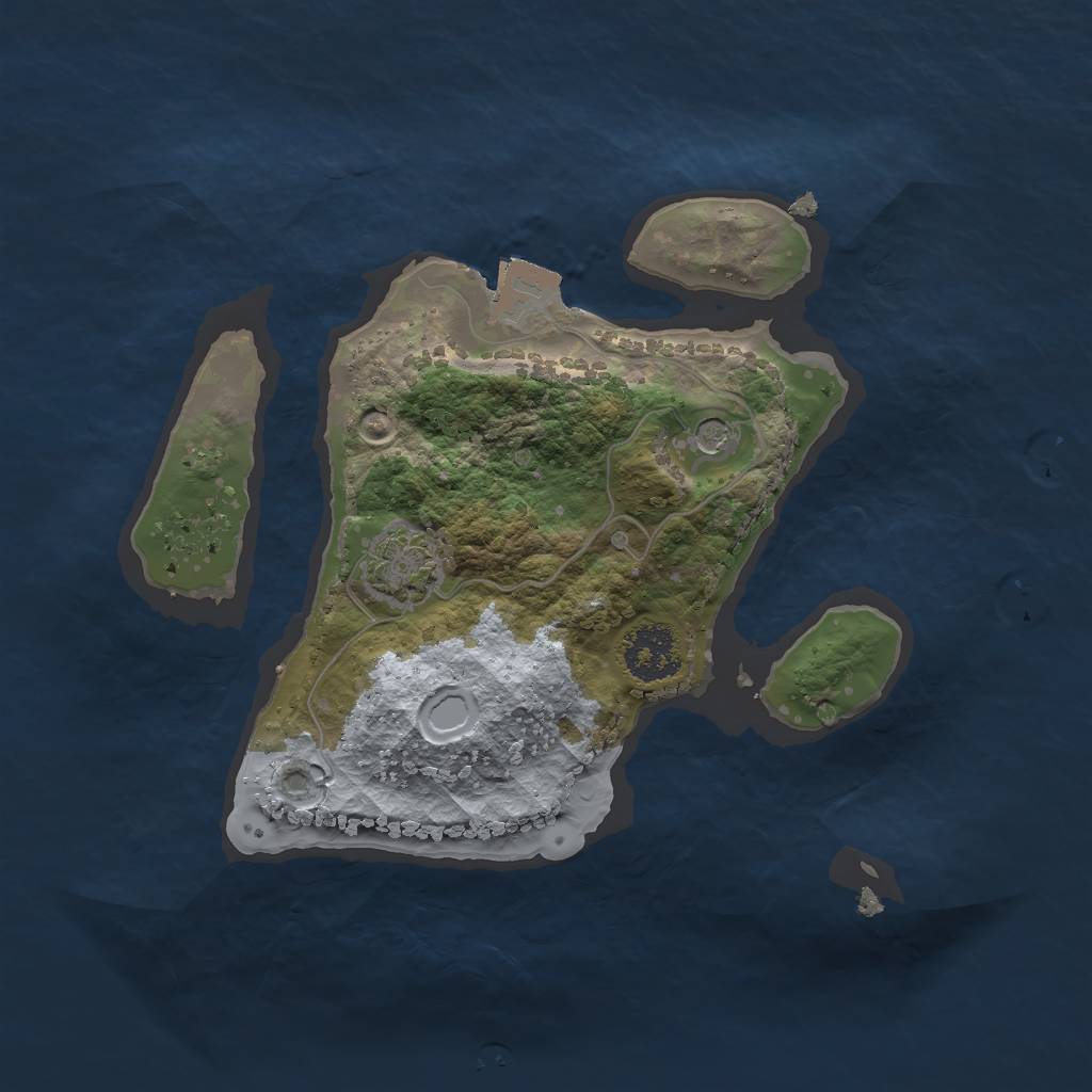 Rust Map: Procedural Map, Size: 2000, Seed: 70415835, 5 Monuments