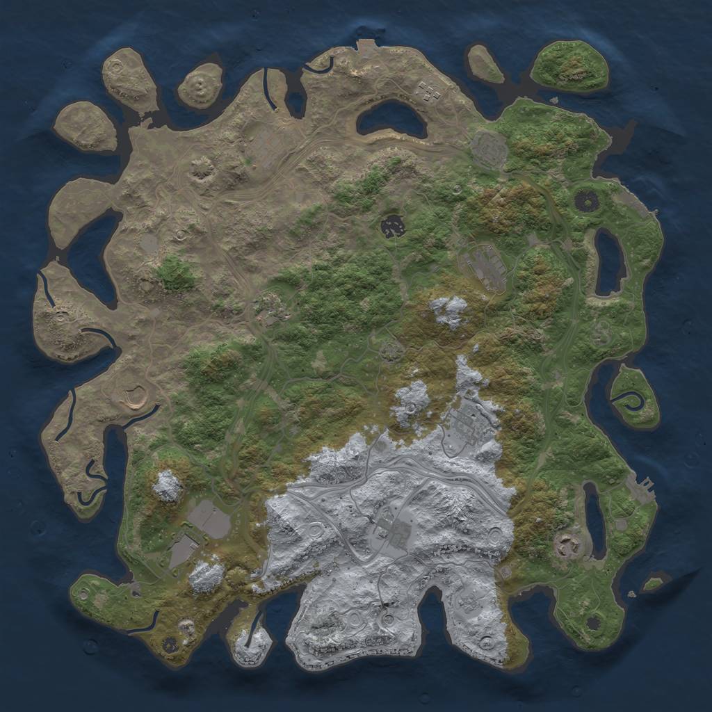 Rust Map: Procedural Map, Size: 4500, Seed: 1618498014, 19 Monuments