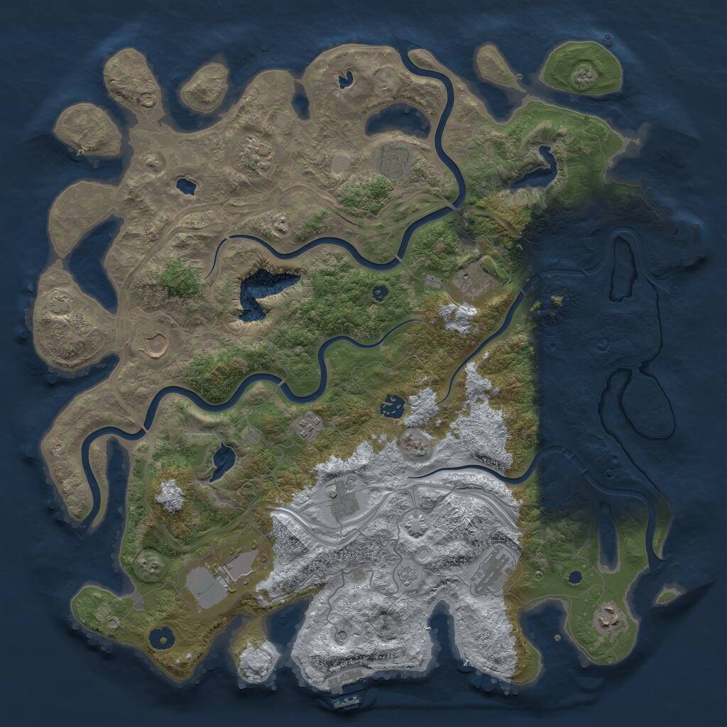 Rust Map: Procedural Map, Size: 4500, Seed: 1618498014, 16 Monuments