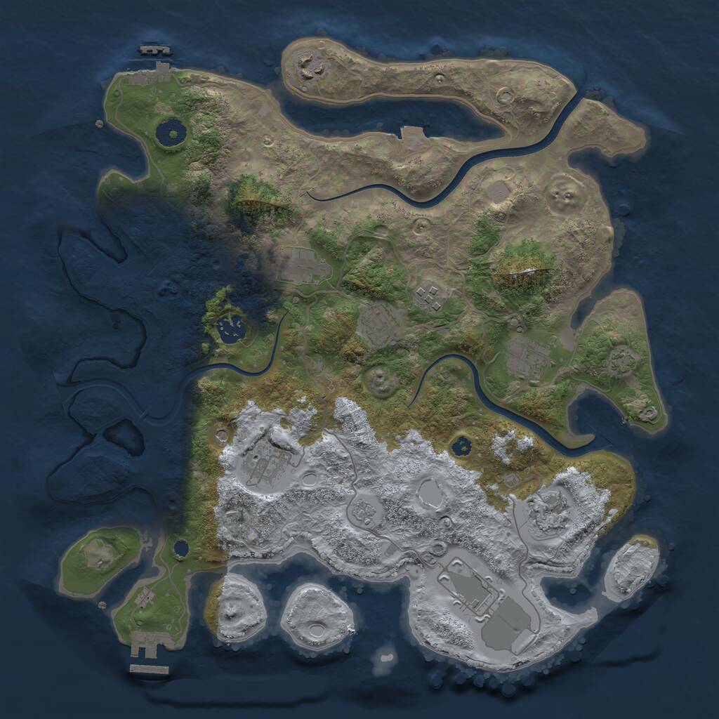 Rust Map: Procedural Map, Size: 3750, Seed: 342176929, 15 Monuments