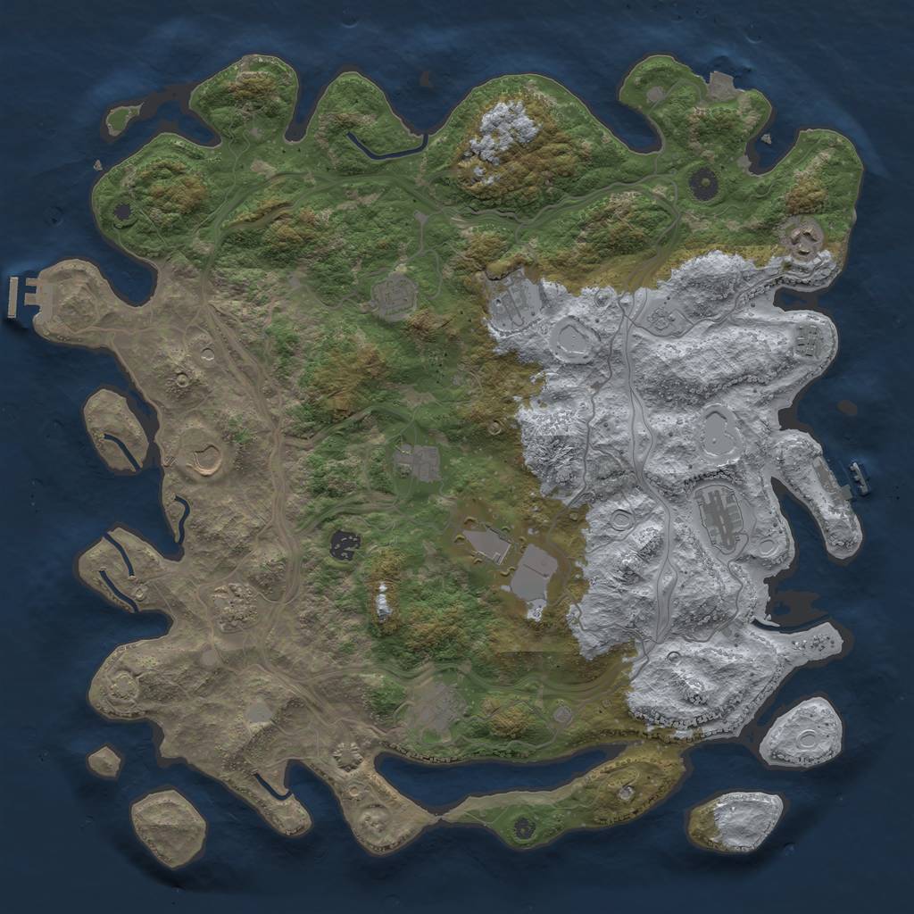 Rust Map: Procedural Map, Size: 4500, Seed: 88041187, 19 Monuments