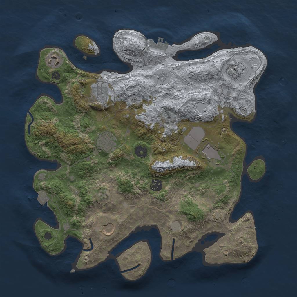 Rust Map: Procedural Map, Size: 3500, Seed: 453580451, 14 Monuments