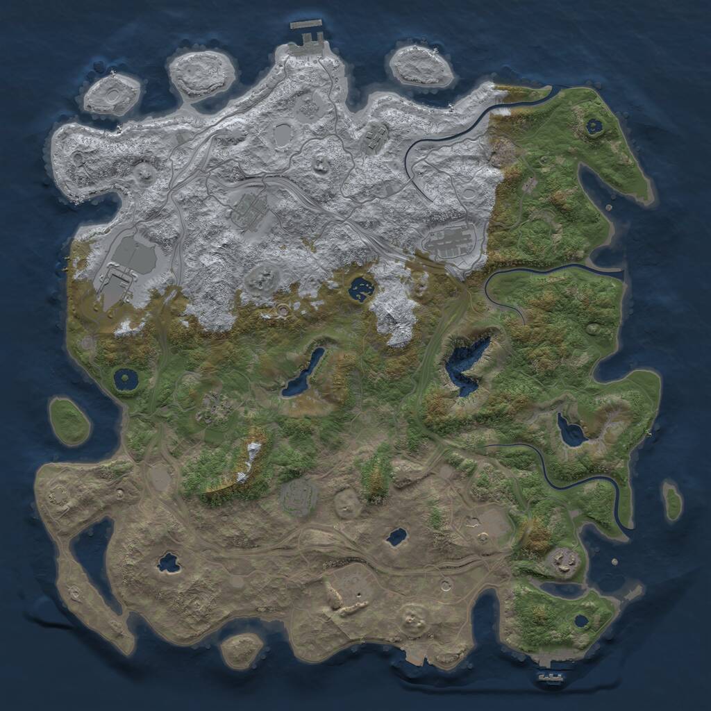 Rust Map: Procedural Map, Size: 4500, Seed: 505172297, 16 Monuments