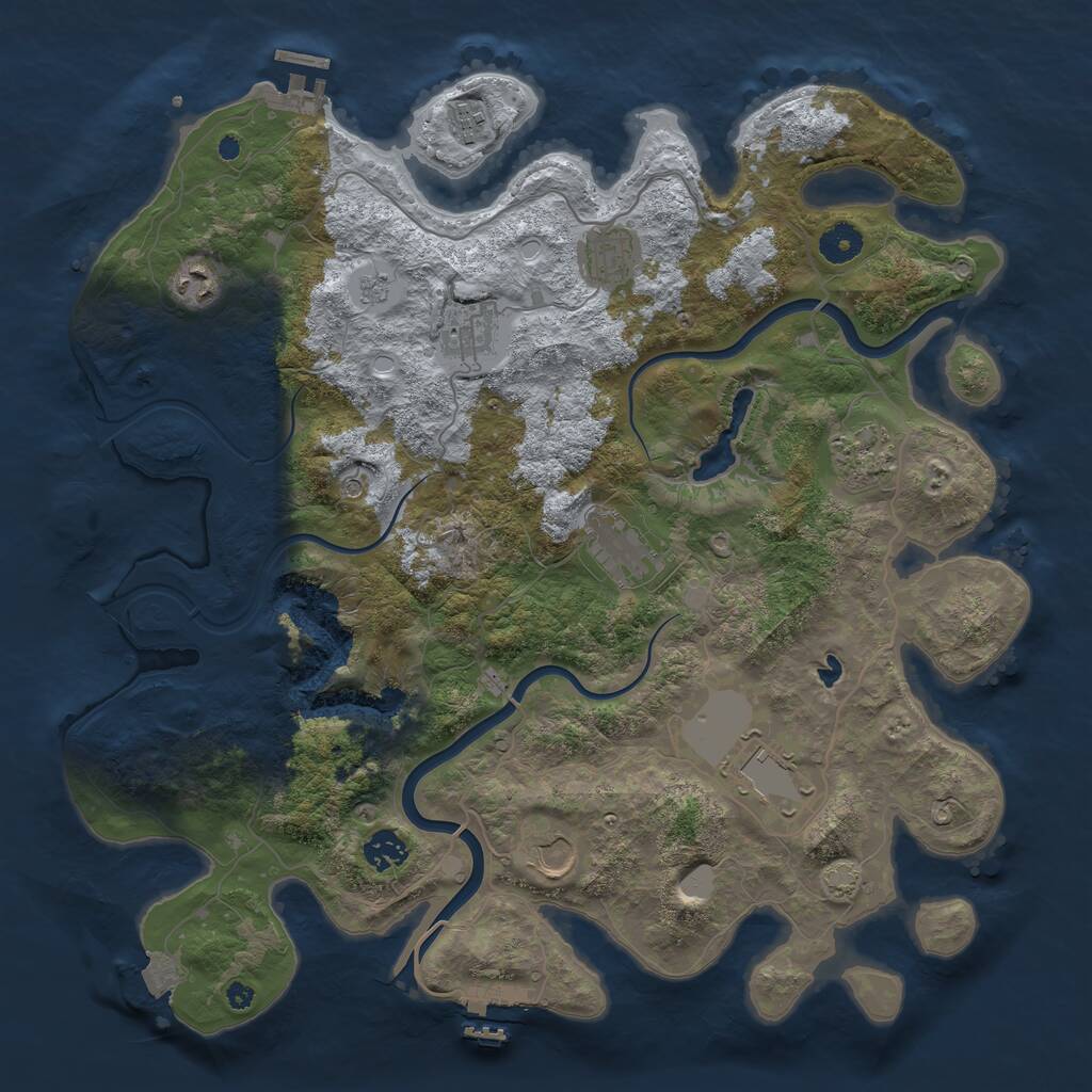 Rust Map: Procedural Map, Size: 4000, Seed: 665889097, 15 Monuments