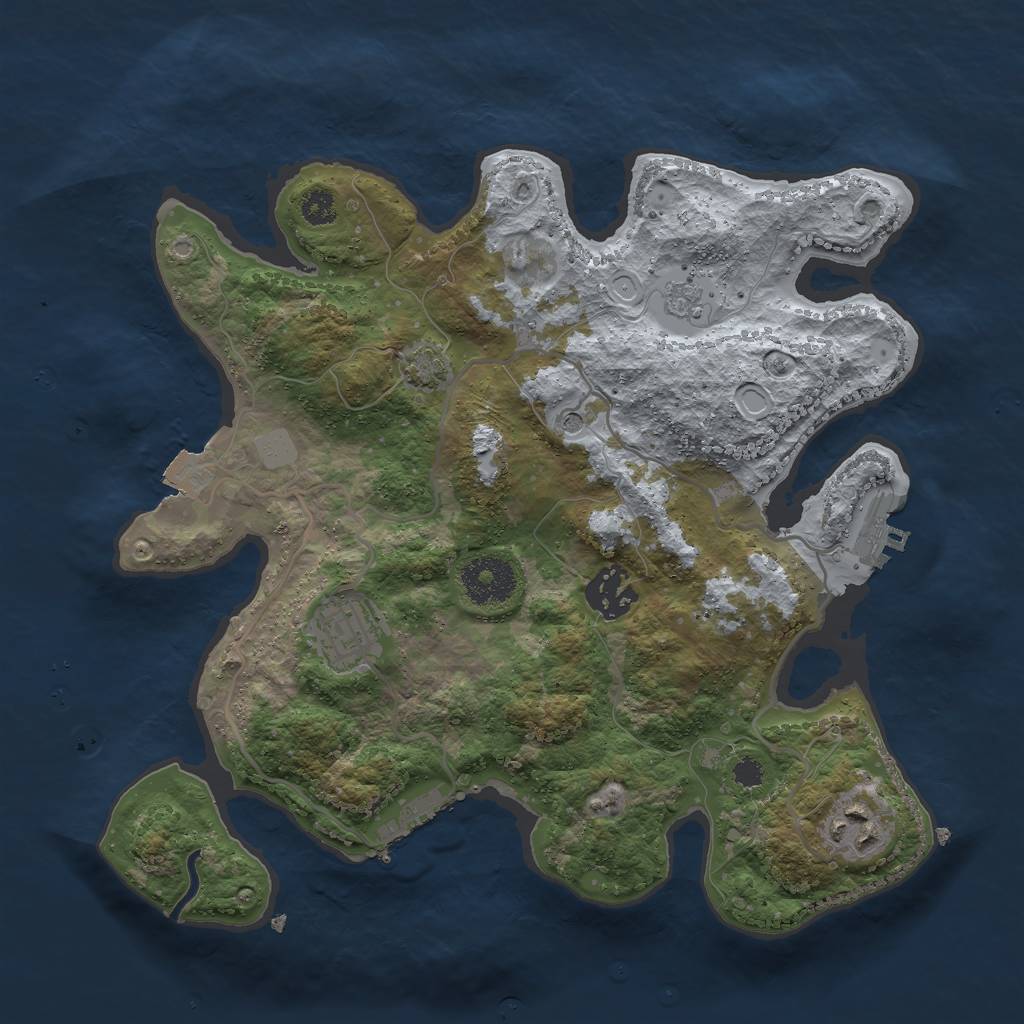 Rust Map: Procedural Map, Size: 3000, Seed: 28066, 11 Monuments