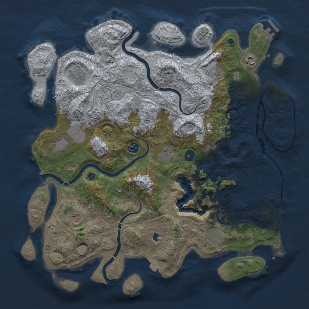 Rust Map: Procedural Map, Size: 4250, Seed: 453533, 14 Monuments