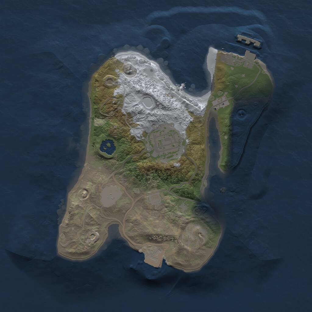 Rust Map: Procedural Map, Size: 2000, Seed: 2053199405, 3 Monuments